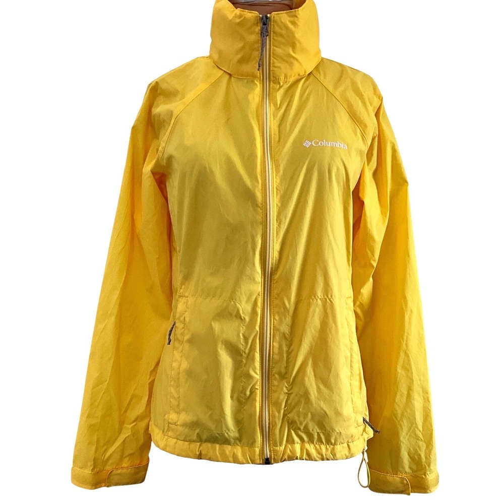 Columbia Switchback IV Packable Rain Jacket Windbreaker Hiking Women Yellow S